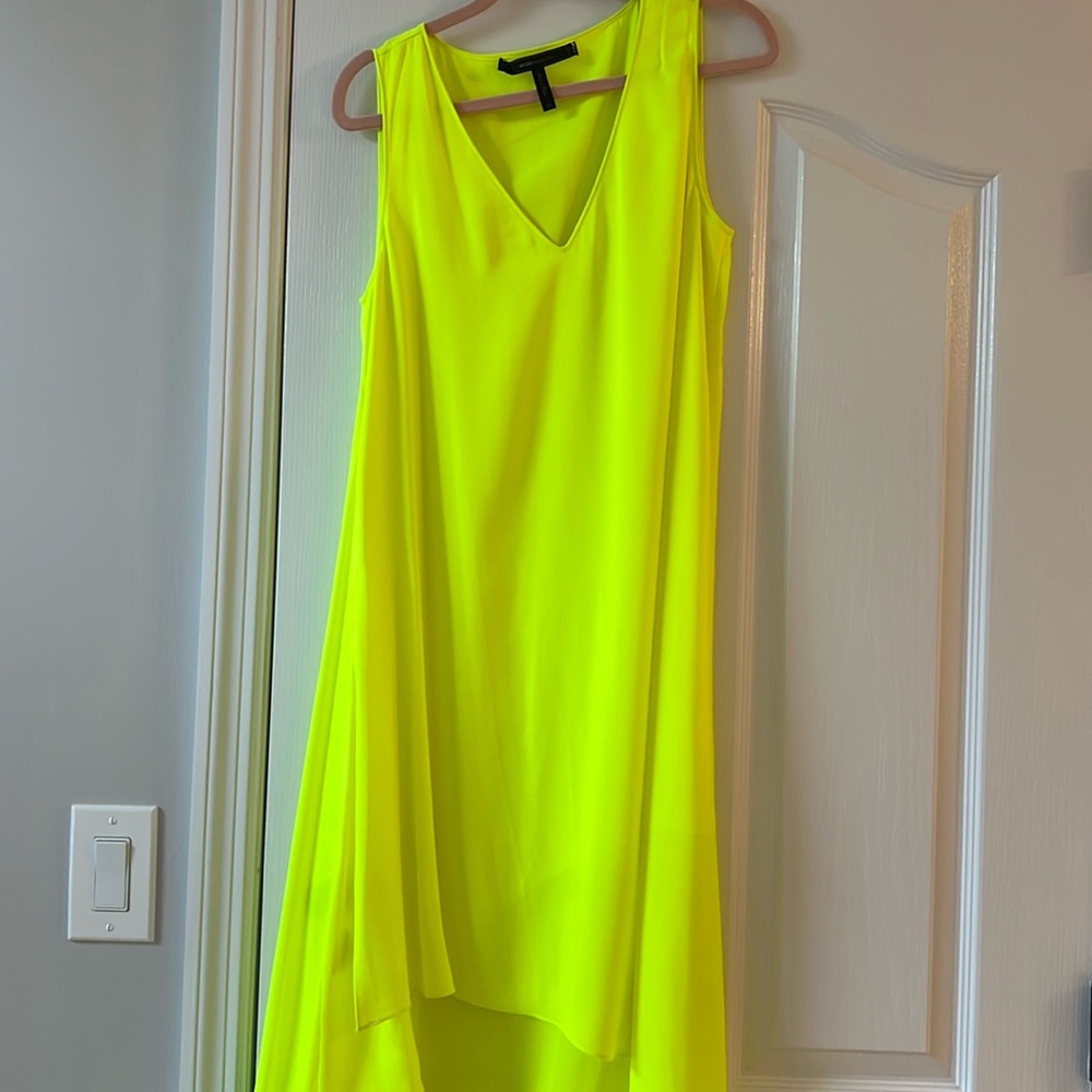 Bcbgmaxazaria xs neon green/yellow summer dress